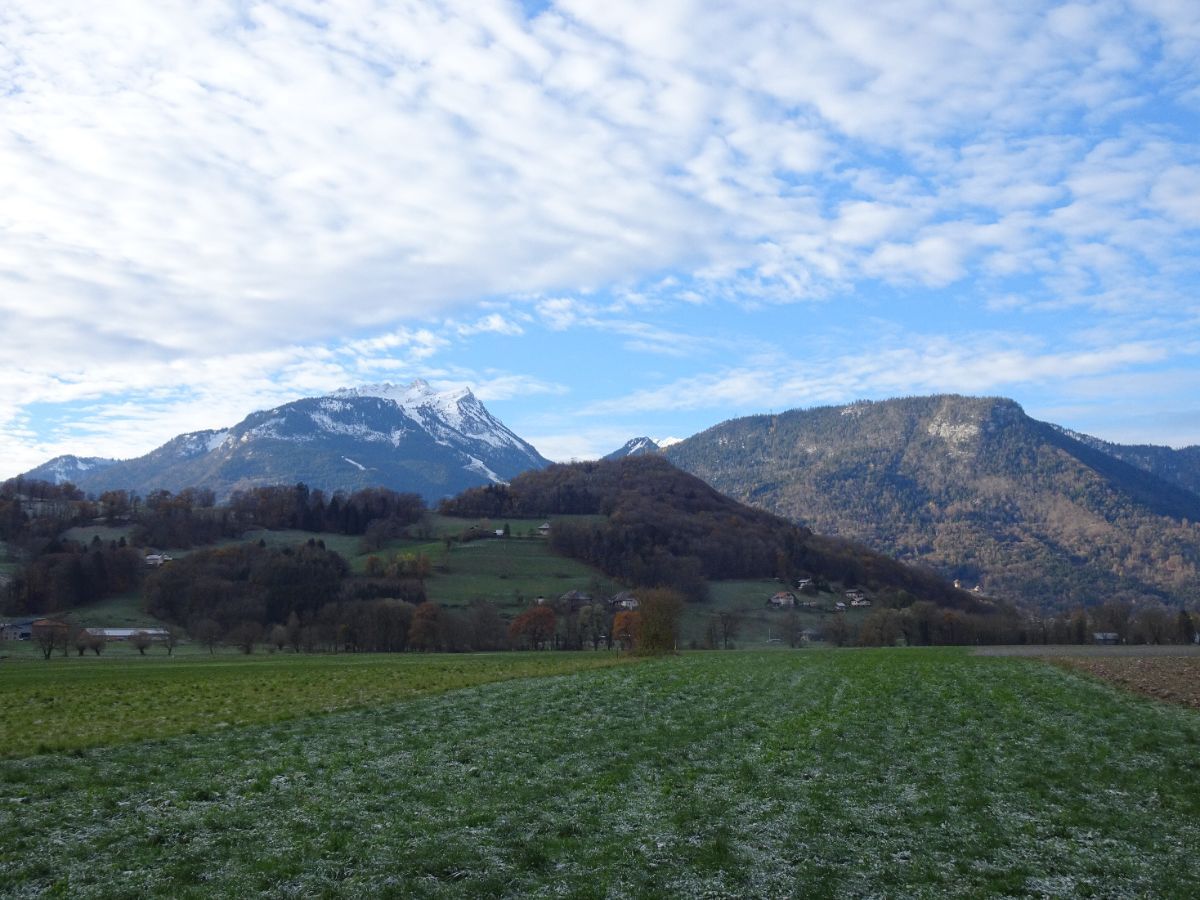 Pointe de la Sambuy au fond à gauche et Crêt Chambellon au centre