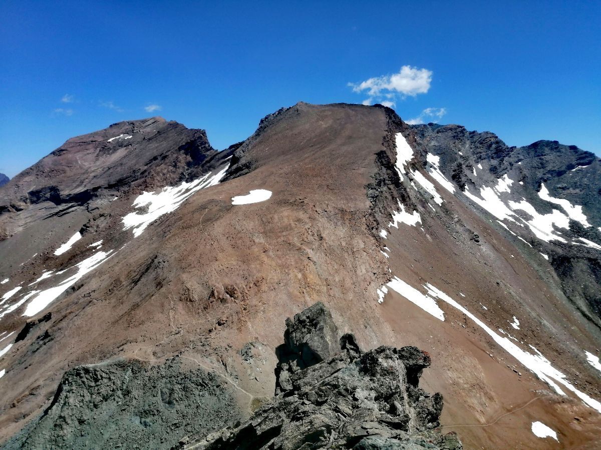 Le versant d'ascension du Taou Blanc, et son aspect de "plage"