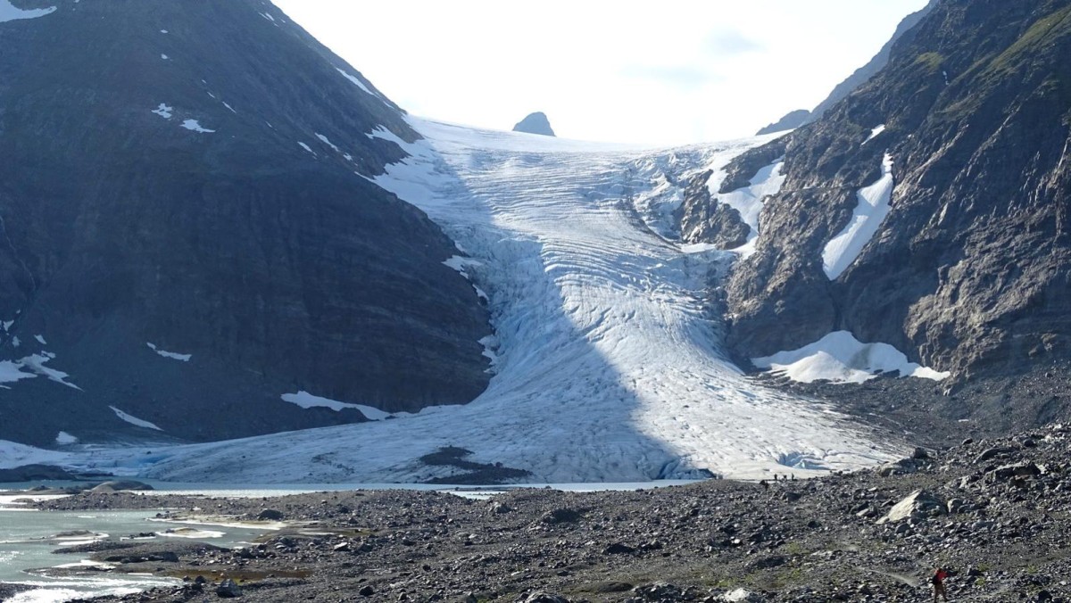 Le but de cette randonnée : beau point de vue sur le glacier.