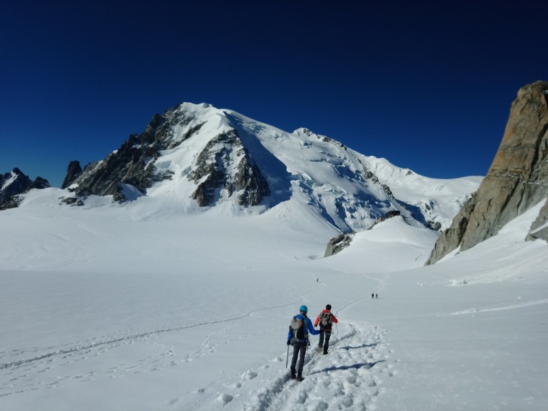 Le Mont Blanc du Tacul depuis la descente de l'Aiguille du Midi