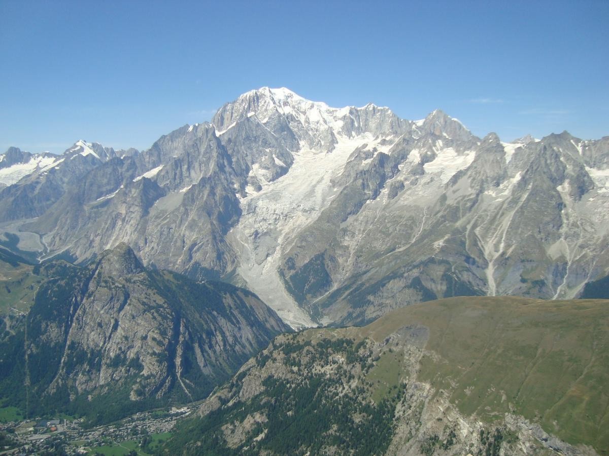Au sommet de la Testa di Liconi, vue sur le Mont Blanc.