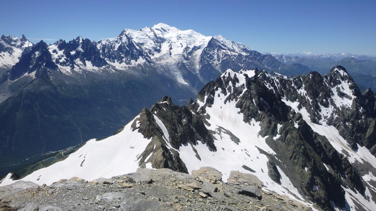 Le Mont Blanc, depuis le sommet de l'Aiguille du Belvédère