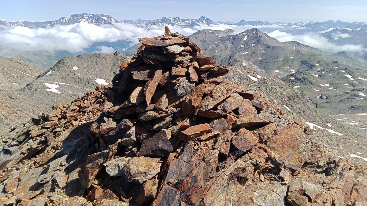 Les Ecrins vus de la pointe de Terre Rouge