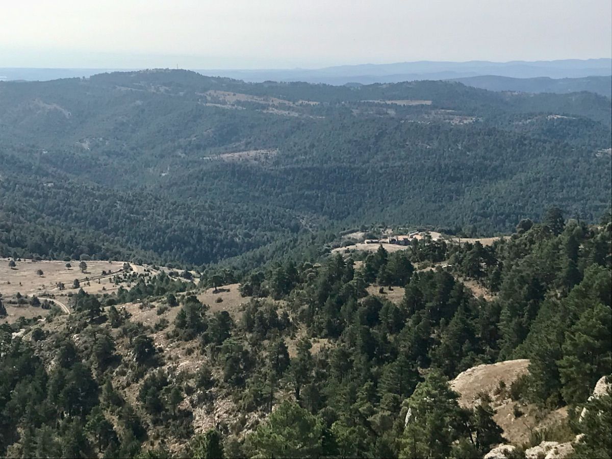 Du sommet, vue sur le Mas Blanc et l'itinéraire de montée