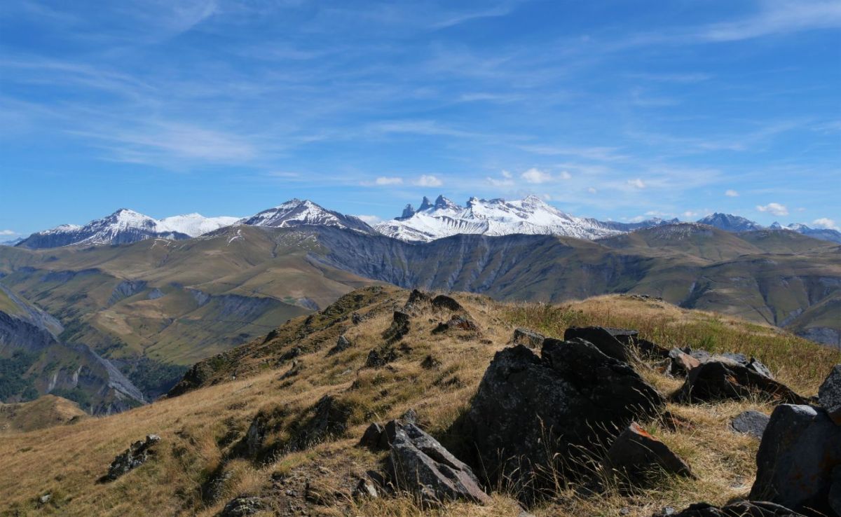 Les Aiguilles d'Arves depuis la Croix de Cassini