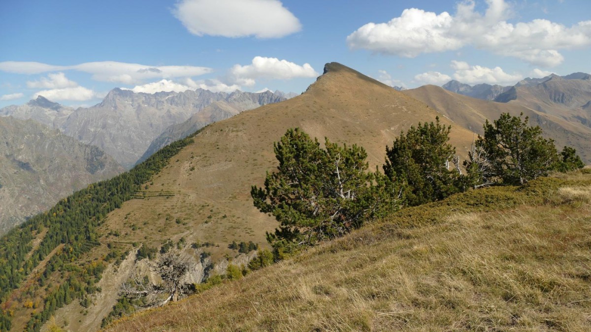 Vue sur le Gargas (et la Roche de la Muzelle sur sa gauche) depuis le sommet de Côte Belle.