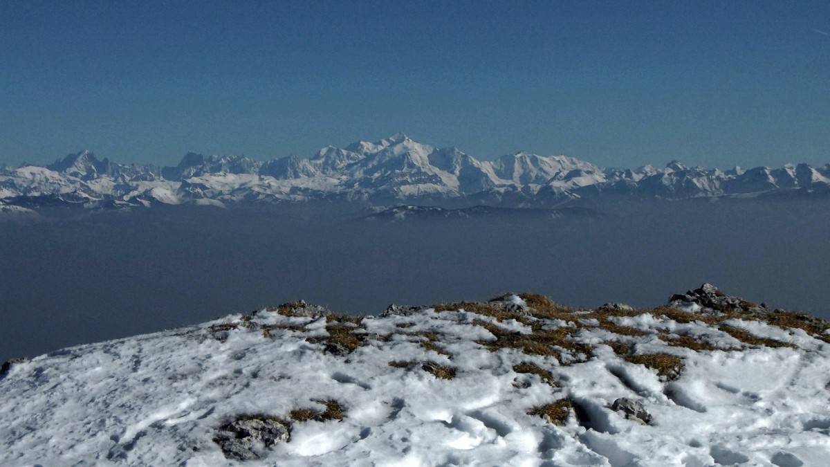 Massif du Mont-Blanc vu du sommet de La Dôle.