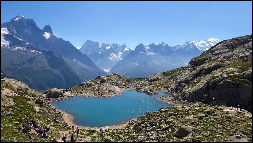 Lac Blanc et massif du Mont Blanc
