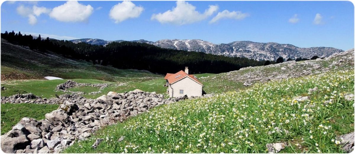 Bergerie du Jardin du Roi et Montagne de Glandasse.