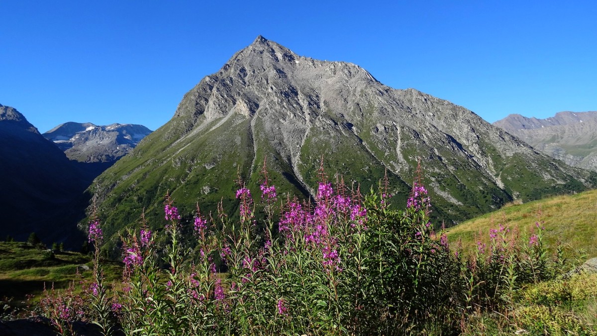 La Roche d'Étache vue des environs du col du Petit Mont Cenis.