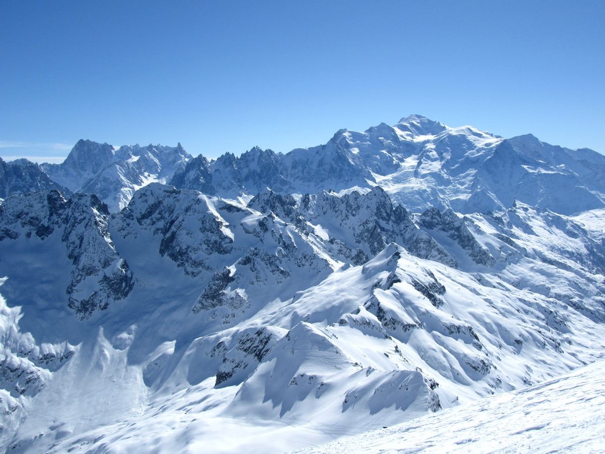 Le panorama sur le Mont Blanc et les Aiguilles Rouges.