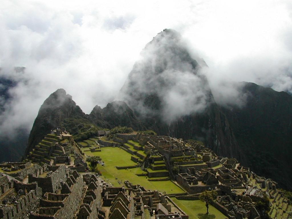 Arrivée le matin au dessus du Machu Picchu