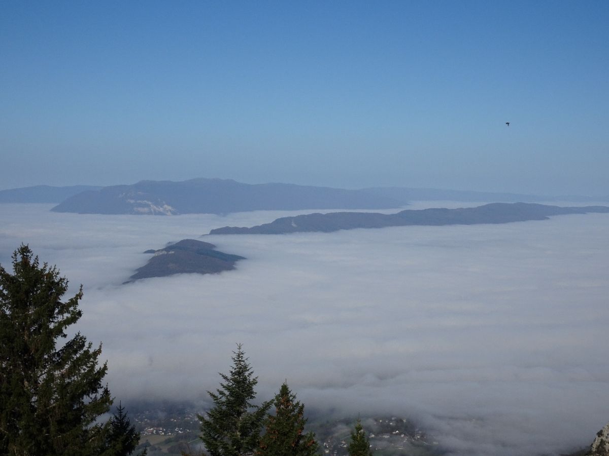 Au loin, le Grand Colombier émerge