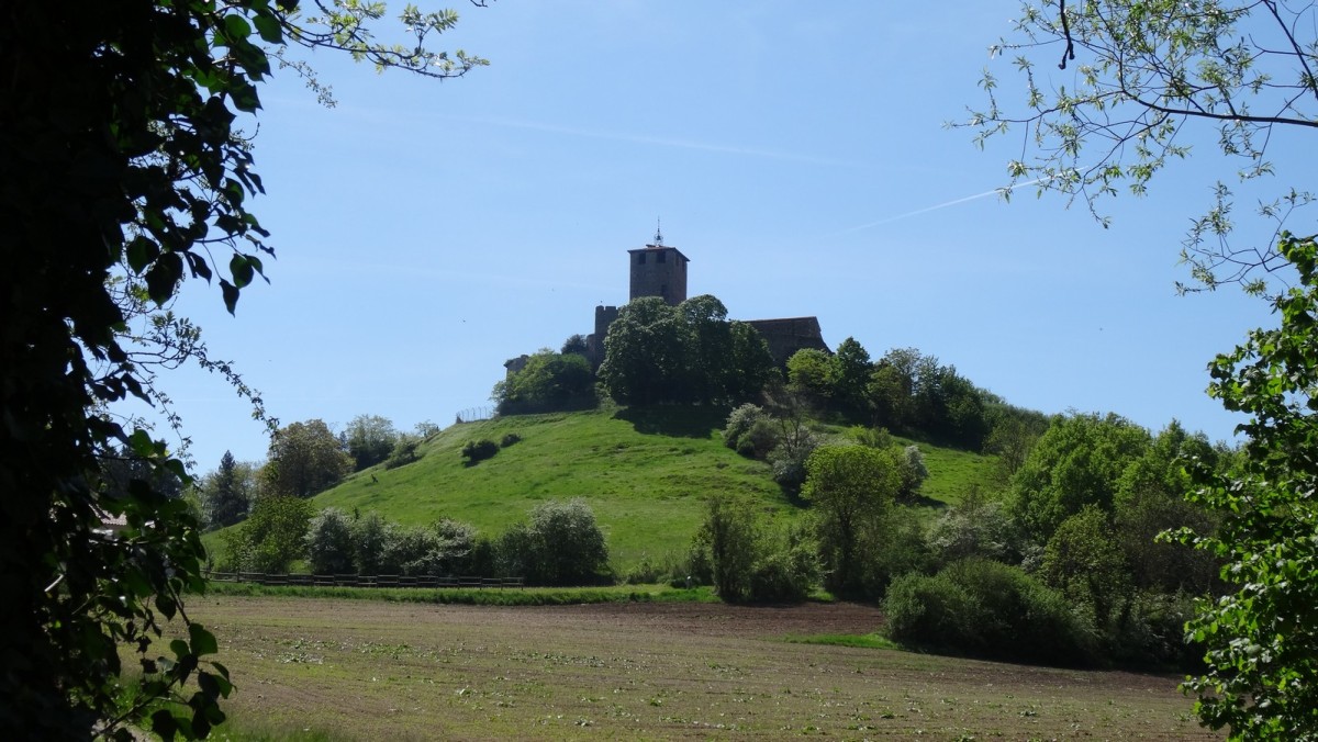 Le Pic de Montverdun est un neck coiffé par un prieuré du XIIe siècle.