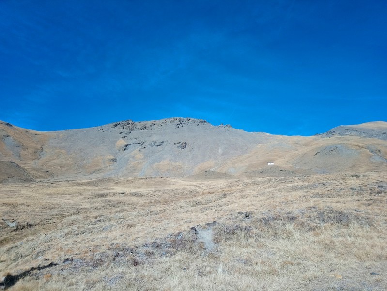 Le Petit Rochebrune et ses pierriers depuis les alpages du versant sud