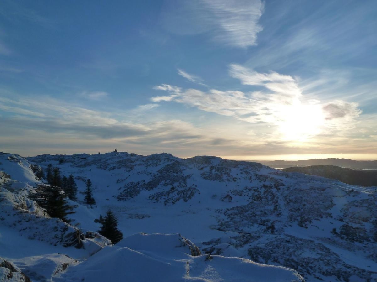 Le sommet de Blåmanen dans la lumière hivernale.