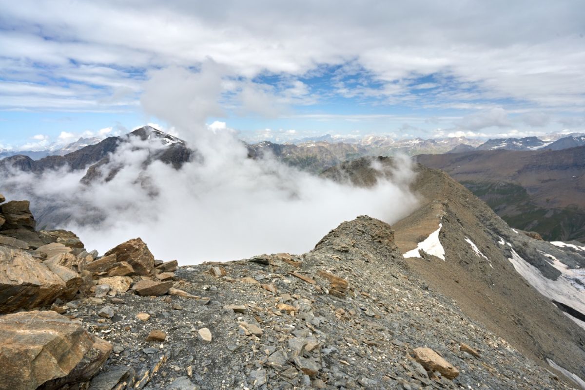 Vue de la Pointe du Lamet, à gauche la Pointe de Ronce (3612 m).