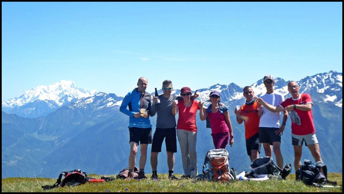 Le Mont Blanc et l'équipe au complet