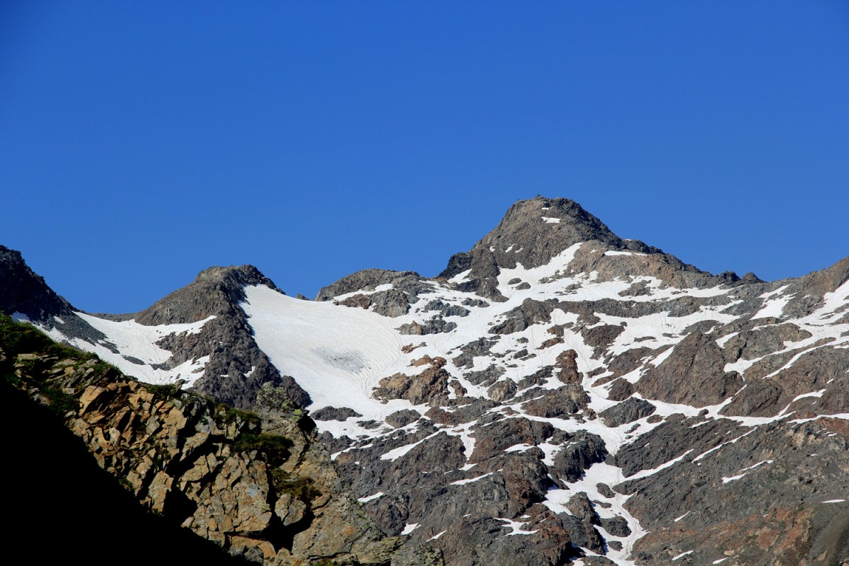 Le Rocher Blanc et les restes de son glacier