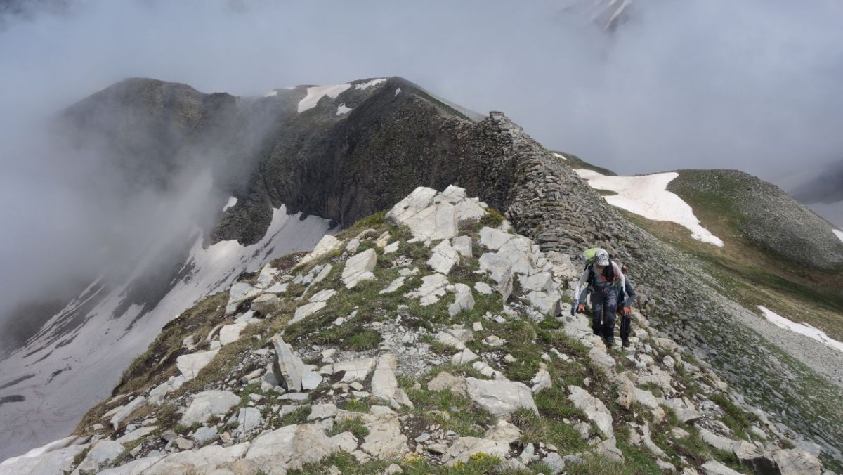 Sur l'arête nord-est du Piolit