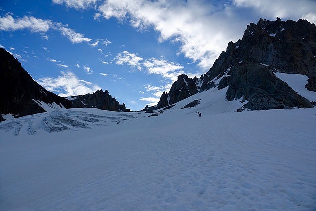 Col du Midi des Grands (3235m) 1er col à franchir pour basculer en Suisse.