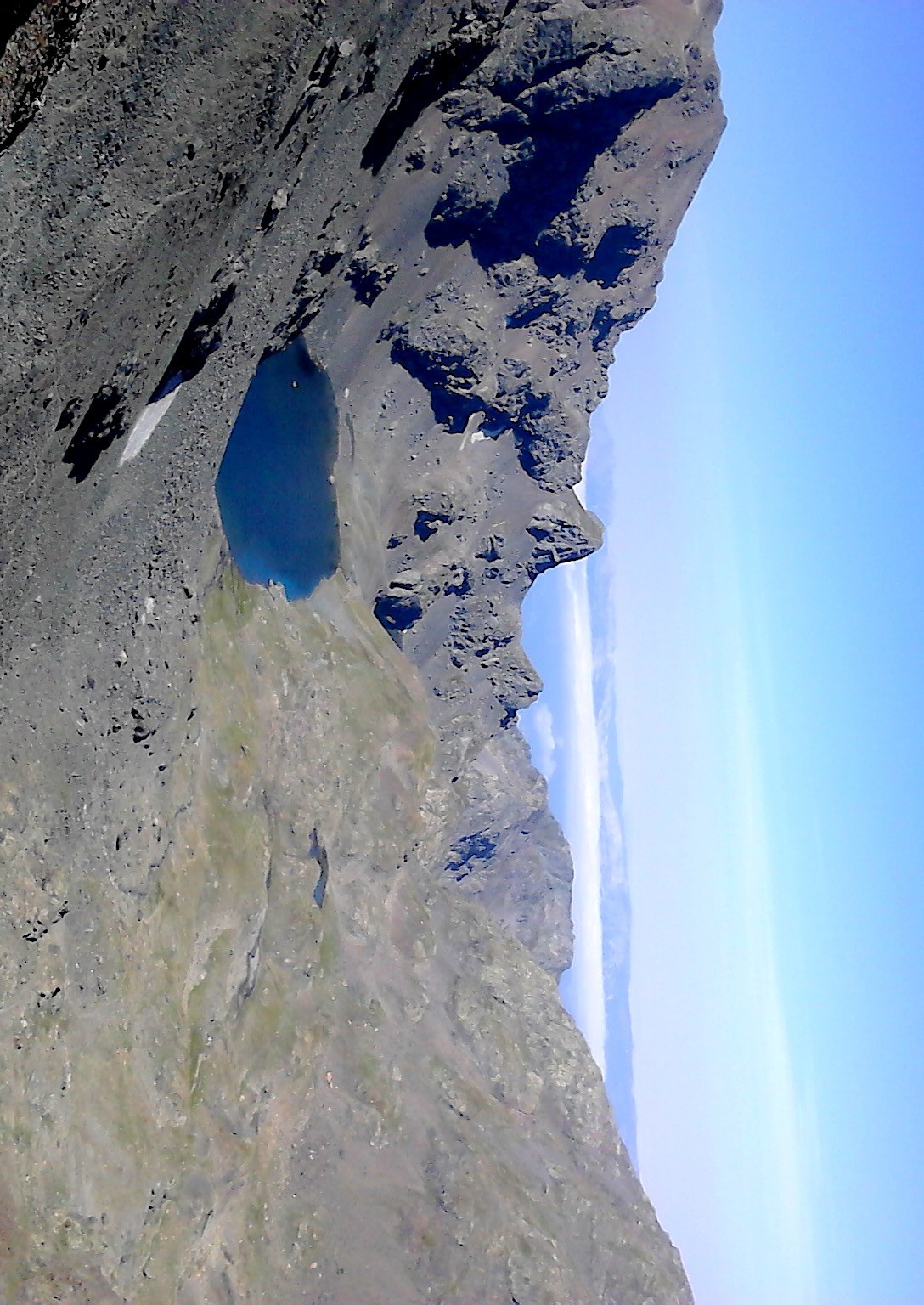 Lac du grand Doménon vu du haut de la Grande Pente.