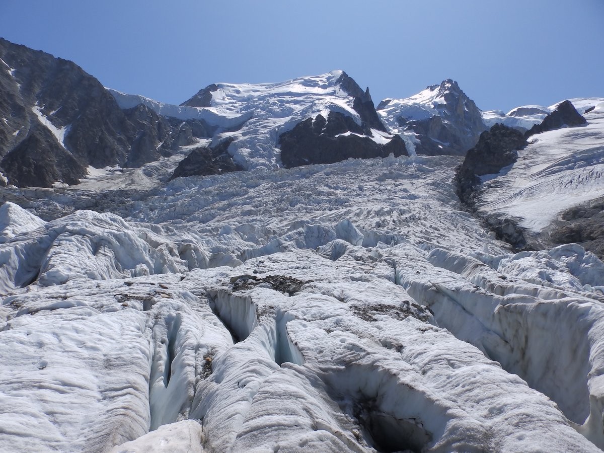 De la Jonction, vue sur le Mont Blanc du Tacul et le Mont Maudit
