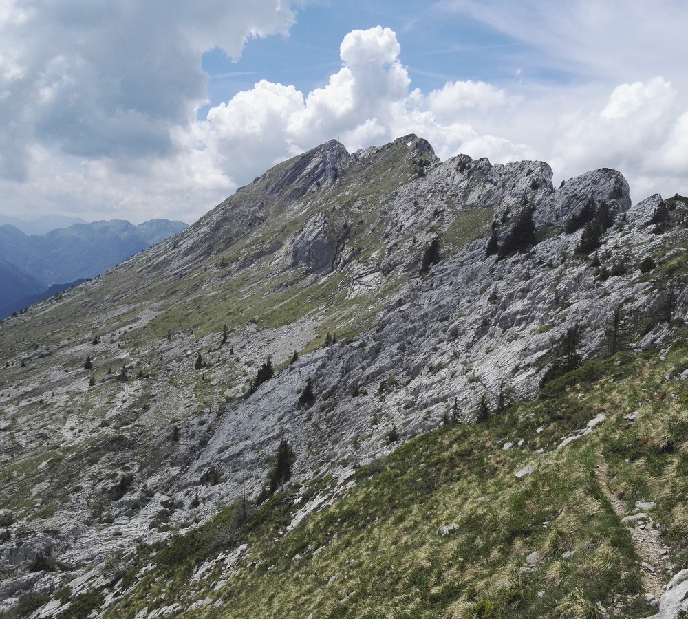 Arêtes du Mont Lachat et un bout du sentier d'accès.