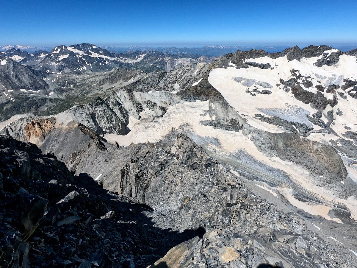 Panorama pendant la descente de la Dent Parrachée