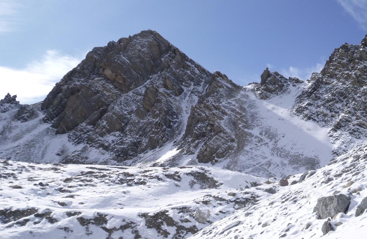 Monte Ciaslaras (3011m), saupoudré de neige
