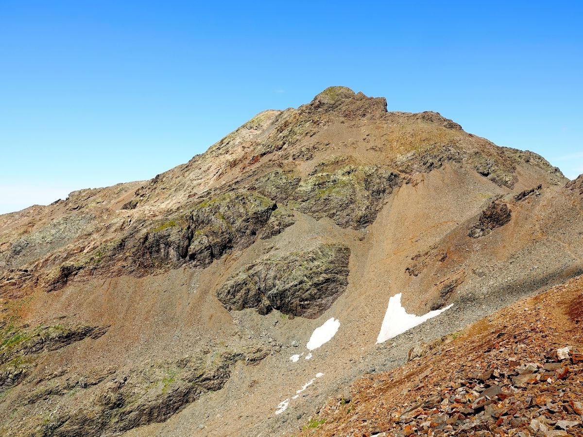 Le Pic Couttet, vu du sentier entre le col de Freydane et le Névé de la Grande Pente.