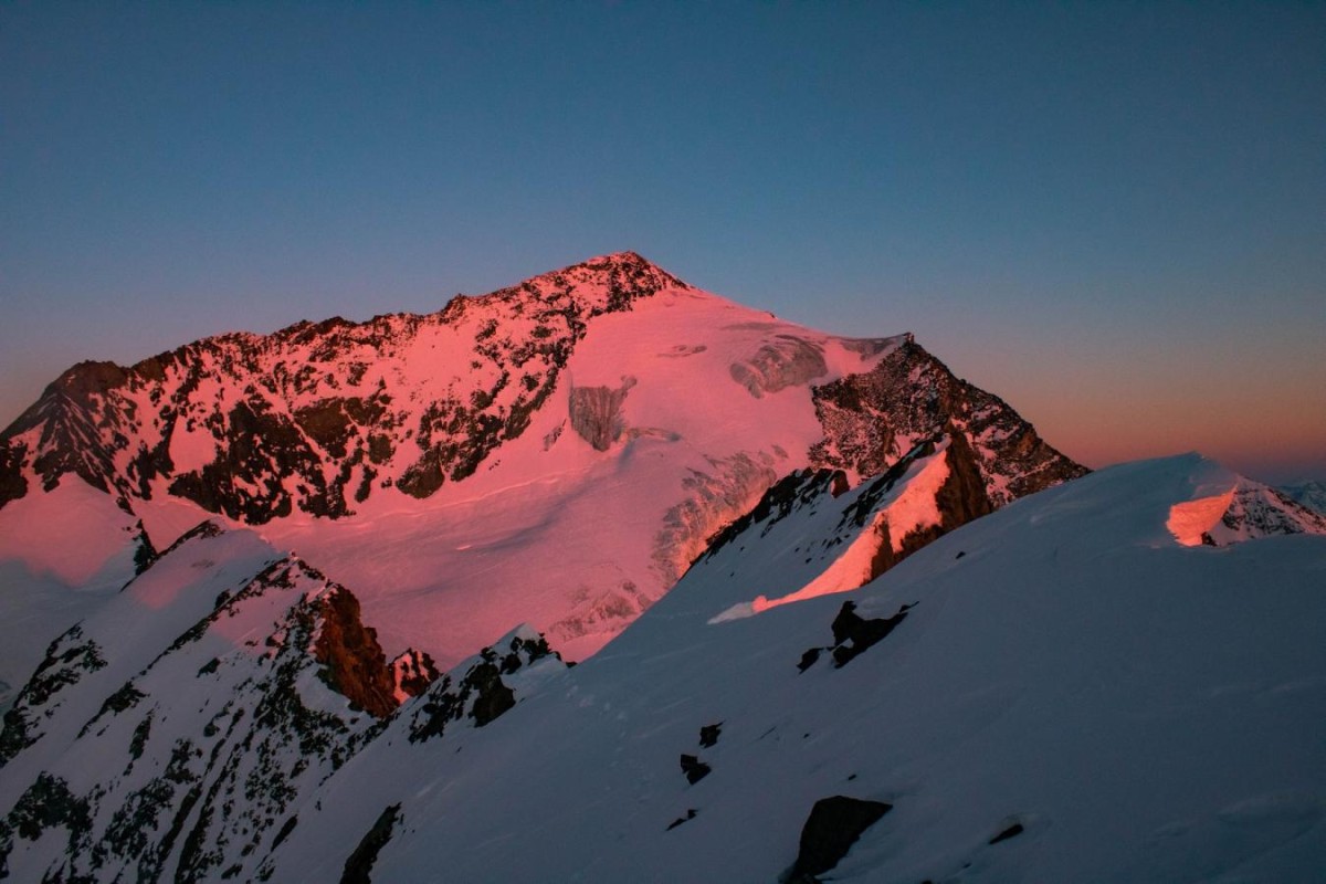 Le Mont Pourri, au coucher du soleil, depuis l'Aiguille du Saint-Esprit