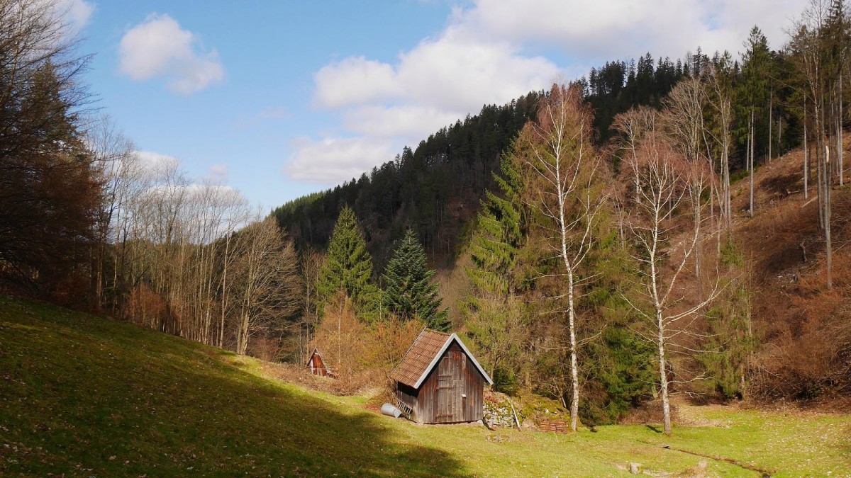 Heuhütte (cabane à foin) dans le Gausbachtal.
