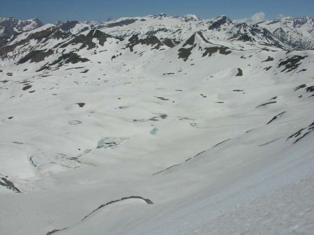 Vue sur l’itinéraire jusqu’au col de Bézin