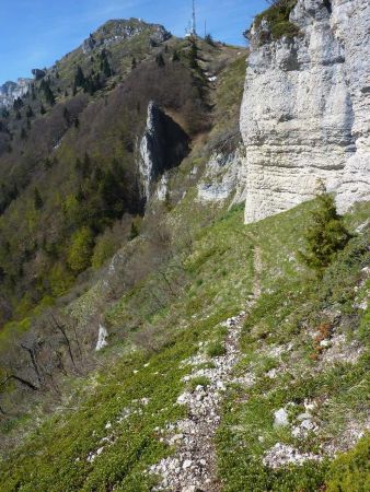 Vue arrière sur le début de la sente