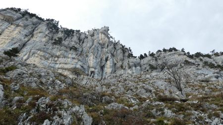 La falaise au-dessus du Pas des Barres