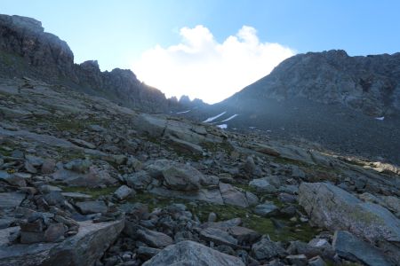 Montée au col de la Traversette.