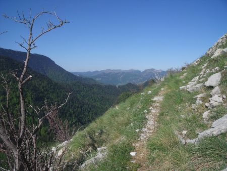 Sentier aérien contournant la crête issue du point IGN 1763m