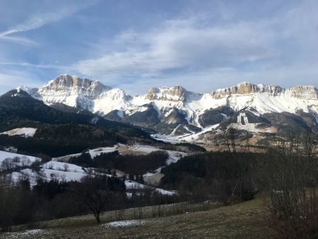 Vers le Grand Vermont et la barrière Est du Vercors