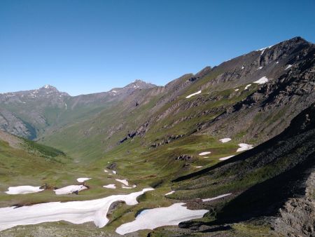 Jour 5 : Vallon de St-Martin depuis le col de St-Martin (en fond Bric Froid & Grand Glaiza)