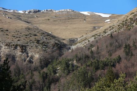 Le ravin de Lachaup vu du pont sur le Buech.