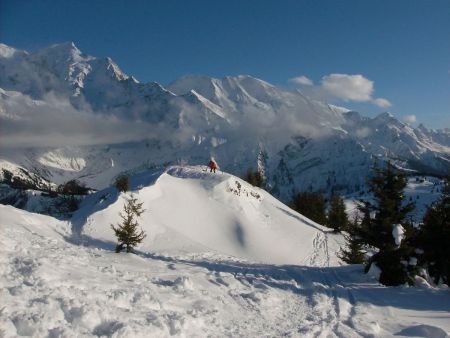 Le sommet devant l’Aiguille de Bionnassay.