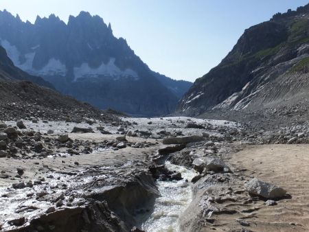 Descente du glacier de Leschaux.