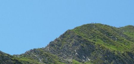 Zoom sur la crête, très fréquentée ce jour-là