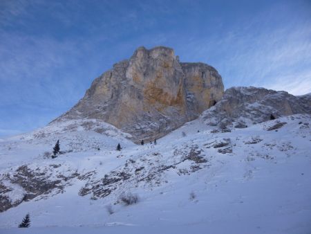 Photo d’hiver, on peut apercevoir l’entrée de la Traversée Héroïque...