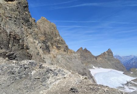 Au Col des Paresseux (3061 m) - Vue vers les autres sommets des Dents du Midi et le Glacier du Plan Névé