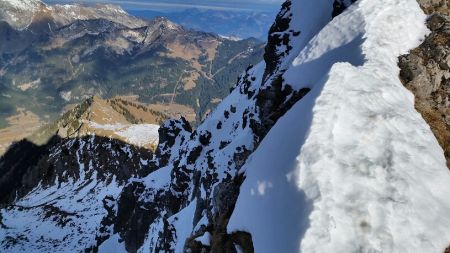 Versant nord de l’arête des Trois Quartiers et l’arête des Blattes au second plan