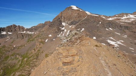 Sur l’arête, vue arrière.