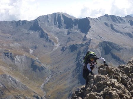 Sur l’arête avec la Tête de Malacoste en arrière plan