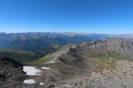 Queyras devant, Haute-Ubaye, Chambeyron, Font Sancte, Parpaillon à l’horizon.